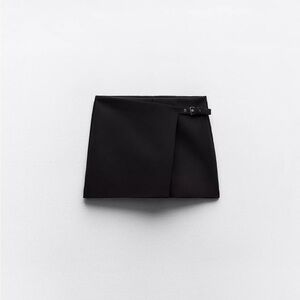 Zara Asymmetric Wrap Skort in black